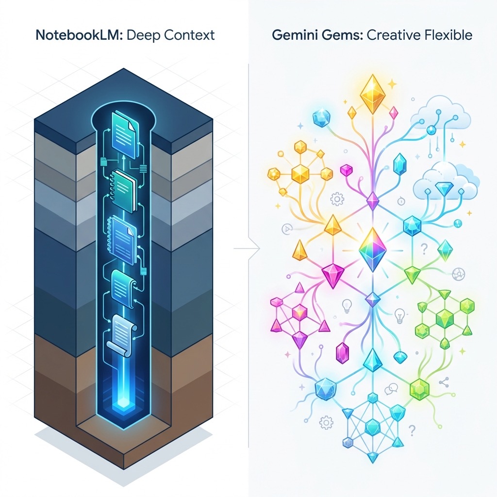 NotebookLM vs Gemini Gems Comparison
