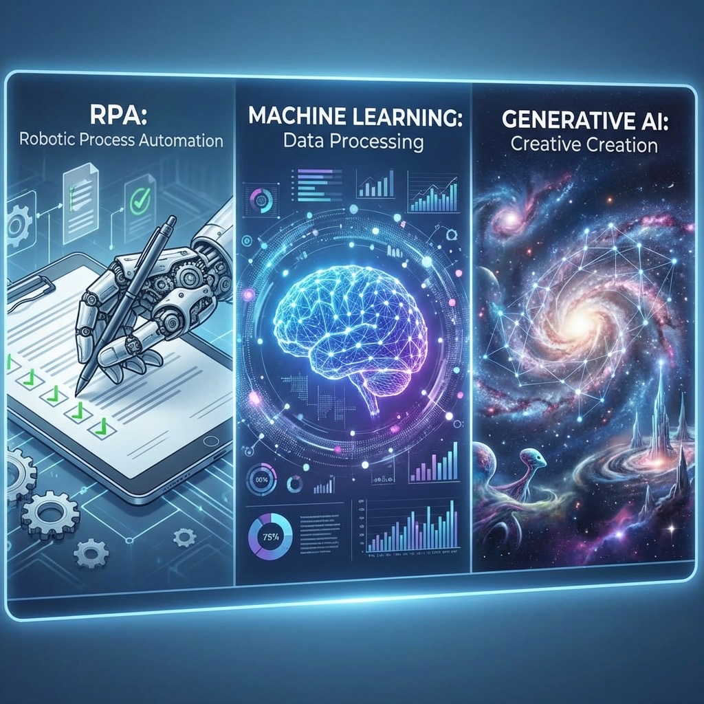 AI vs ML vs RPA Comparison