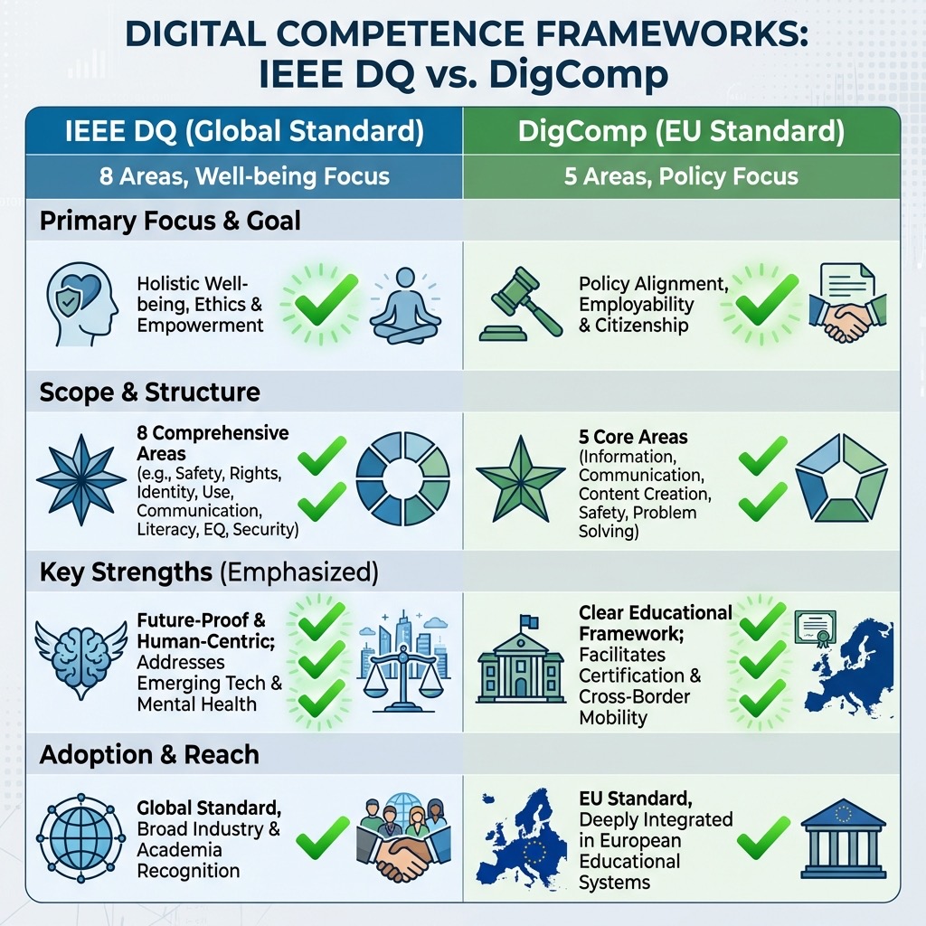 IEEE DQ vs DigComp Summary Infographic